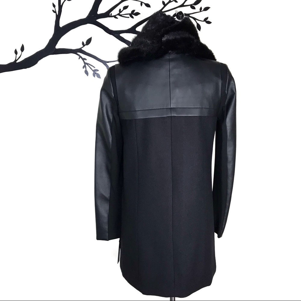 Laundry by Shelli Segal Faux Leather Sleeve Coat - Picture 6 of 8